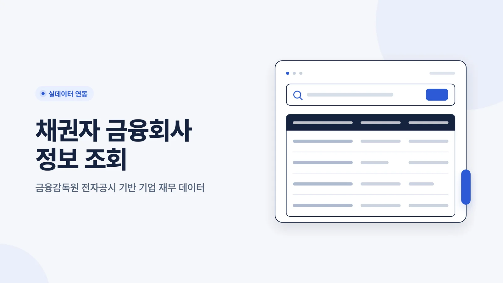 채권자 금융회사 정보 조회 기능 안내